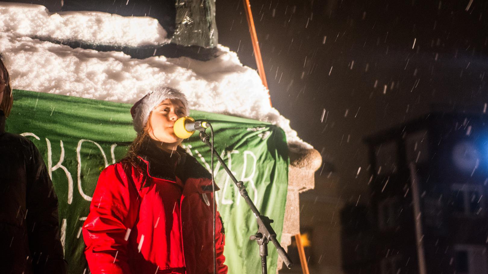 Greta Thunberg gästtalar vid Fridays For Future Sundsvalls klimatdemonstration